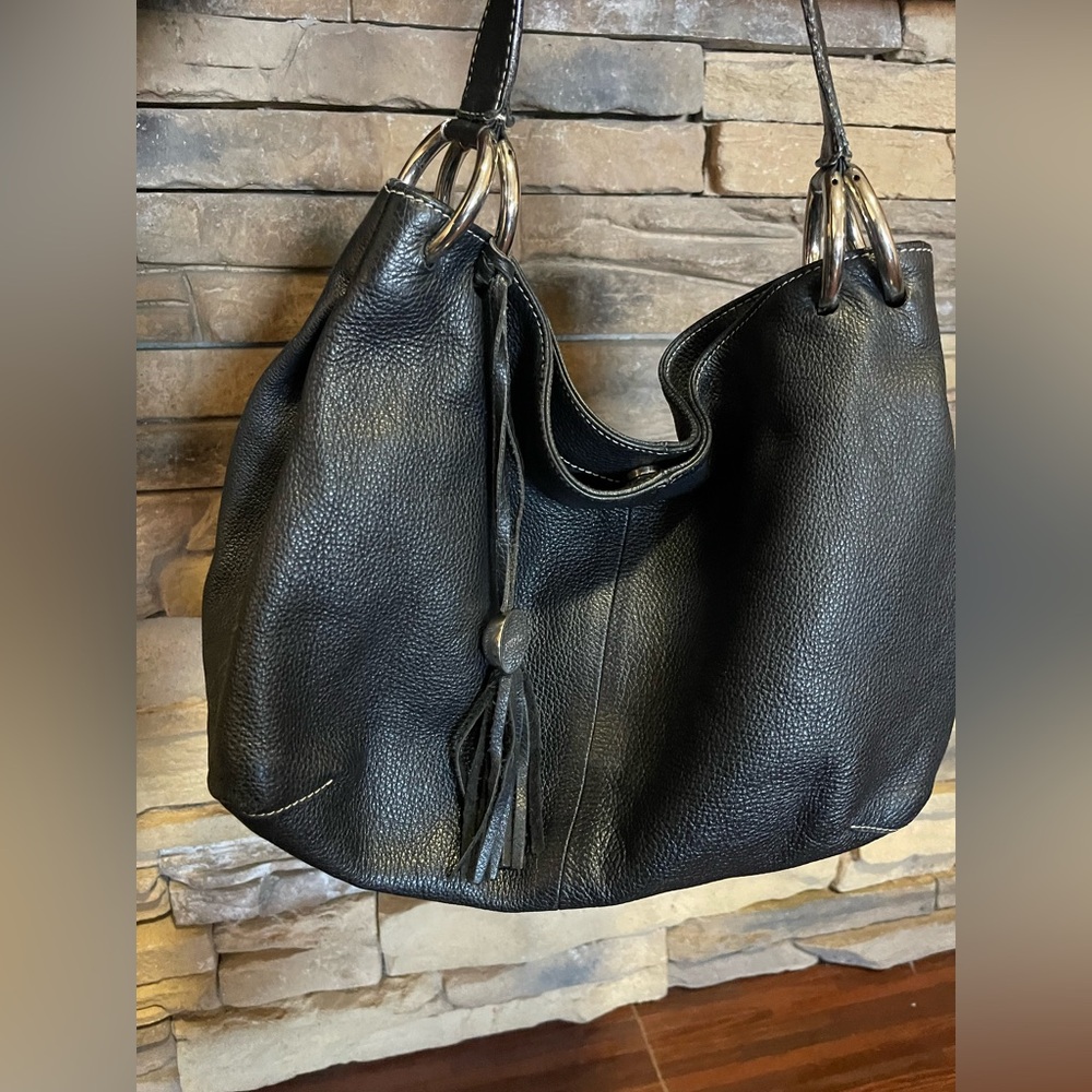 FURLA Black Leather Shoulder Bag